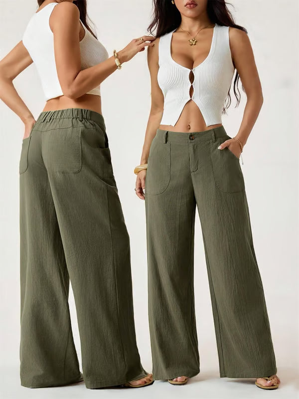 🔥LAST DAY 49% OFF ☀️🛍️Women's Summer Classical Cotton-Linen Lightweight Palazzo Pants-13