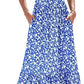 💃Rochie Maxi de Vară pentru Femei, Fără Mâneci, cu Model Floral Soare, Decolteu Pătrat, Casual, Volane, cu Buzunare