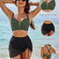 👙💃Costum de baie bikini pentru femei, talie înaltă, cu sârmă în U, control al abdomenului
