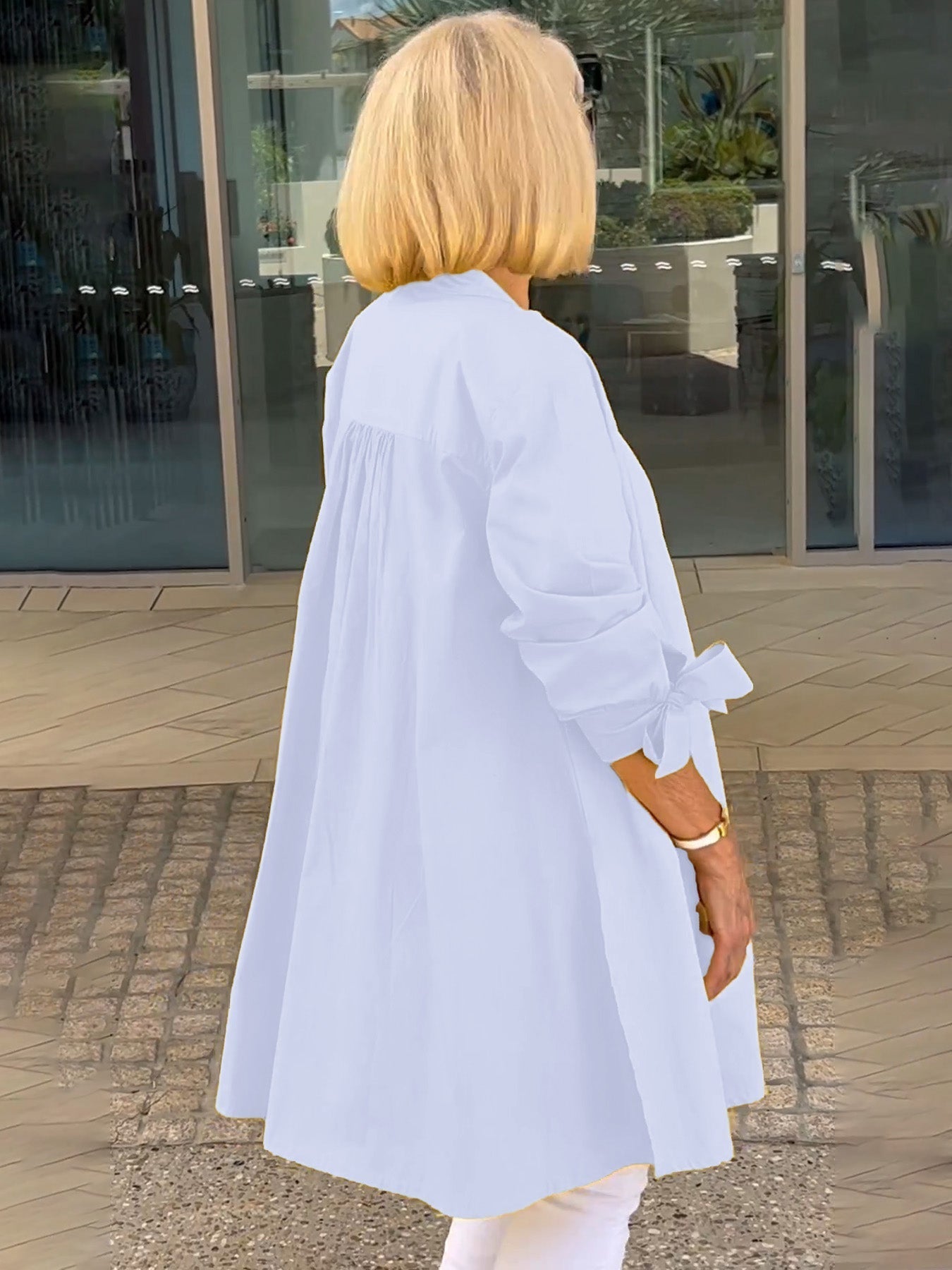 💕 Confortabile🌸Jachete lungi din bumbac de culoare solidă pentru femei-16