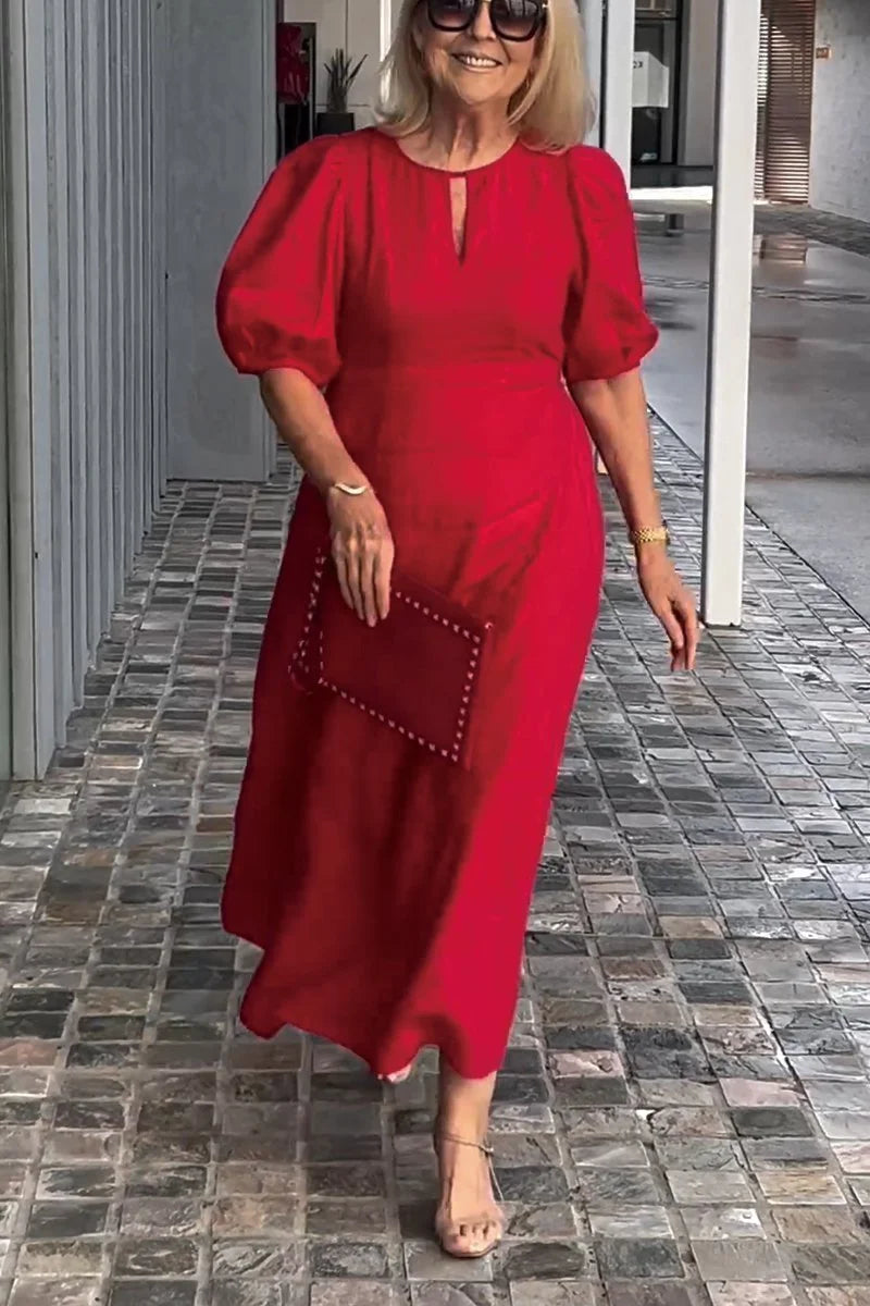 🎉Rochie de culoare solidă din bumbac și in-1