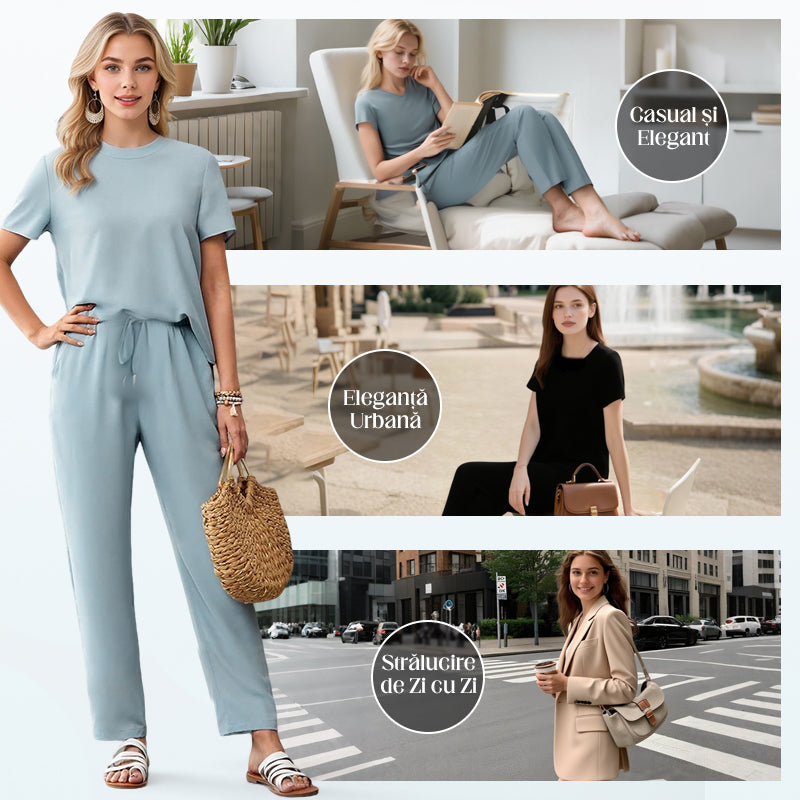 💕 Set de top și pantaloni casual pentru femei-13