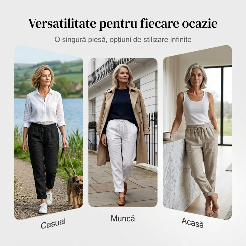 ⏰Pantaloni largi pentru femei din bumbac și in-13