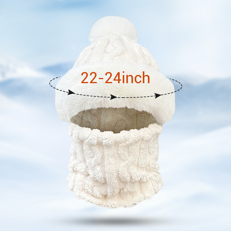 Women's Winter Warm Windproof Plush Scarf Hat