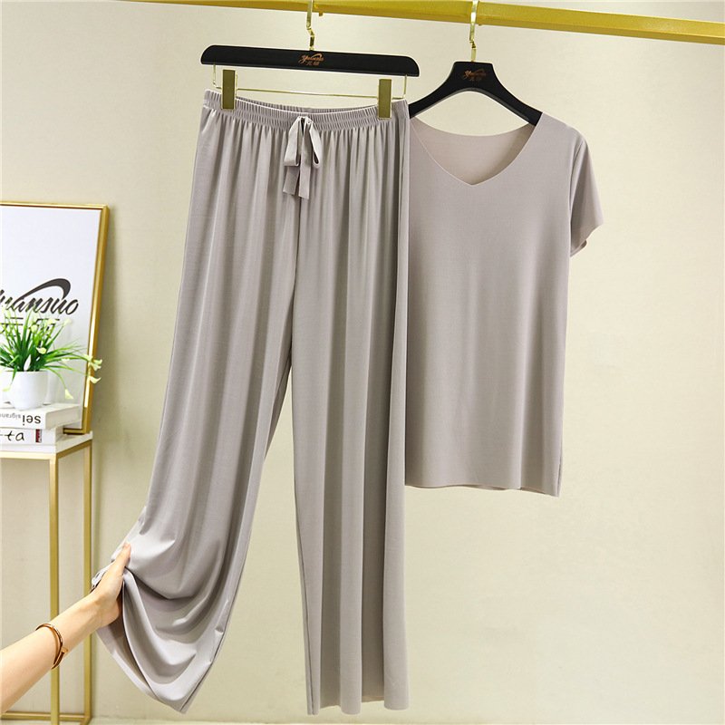 Set de pijama din mătase de gheață moale și confortabilă-9