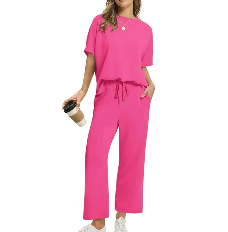 💕 Set de top și pantaloni casual pentru femei-4