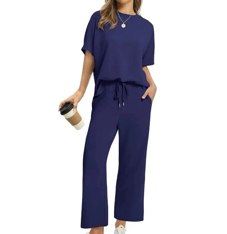 💕 Set de top și pantaloni casual pentru femei-3