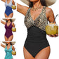 ☀️🏖️Costum de baie dintr-o singură piesă pentru femei, cu efect de modelare a taliei😍