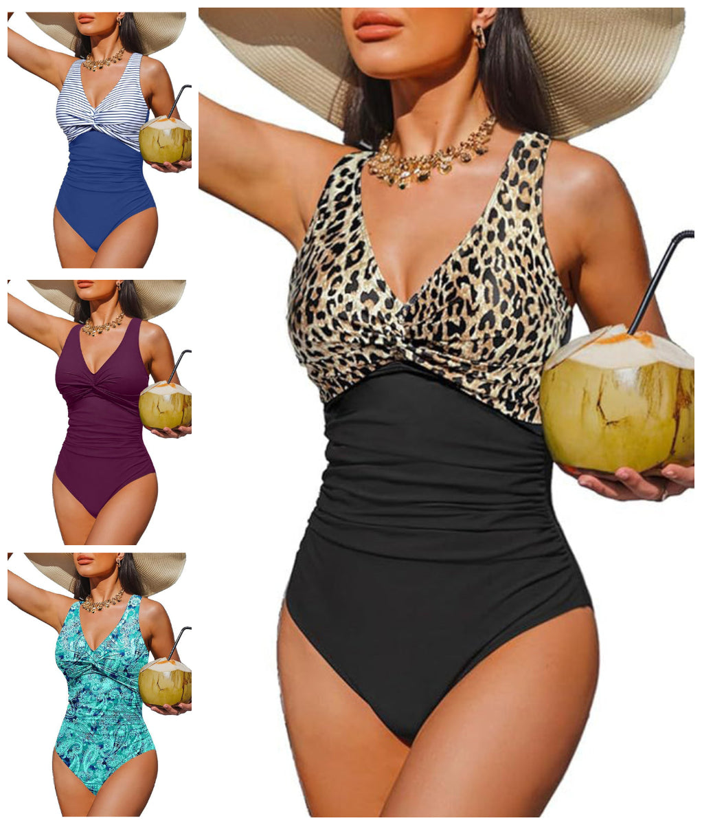 ☀️🏖️Costum de baie dintr-o singură piesă pentru femei, cu efect de modelare a taliei😍