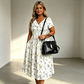 👗 Rochie pentru femei cu decolteu în V, imprimeu floral și talie răsucită