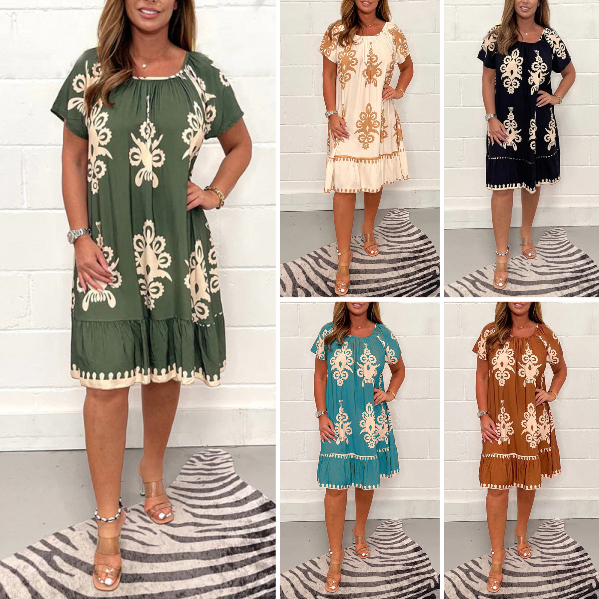 💃Rochie elegantă cu imprimeu