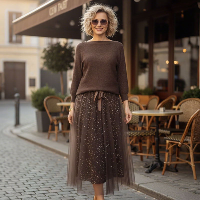 👗 Set 2 piese pentru femei: top din tricot și rochie din tricot-3