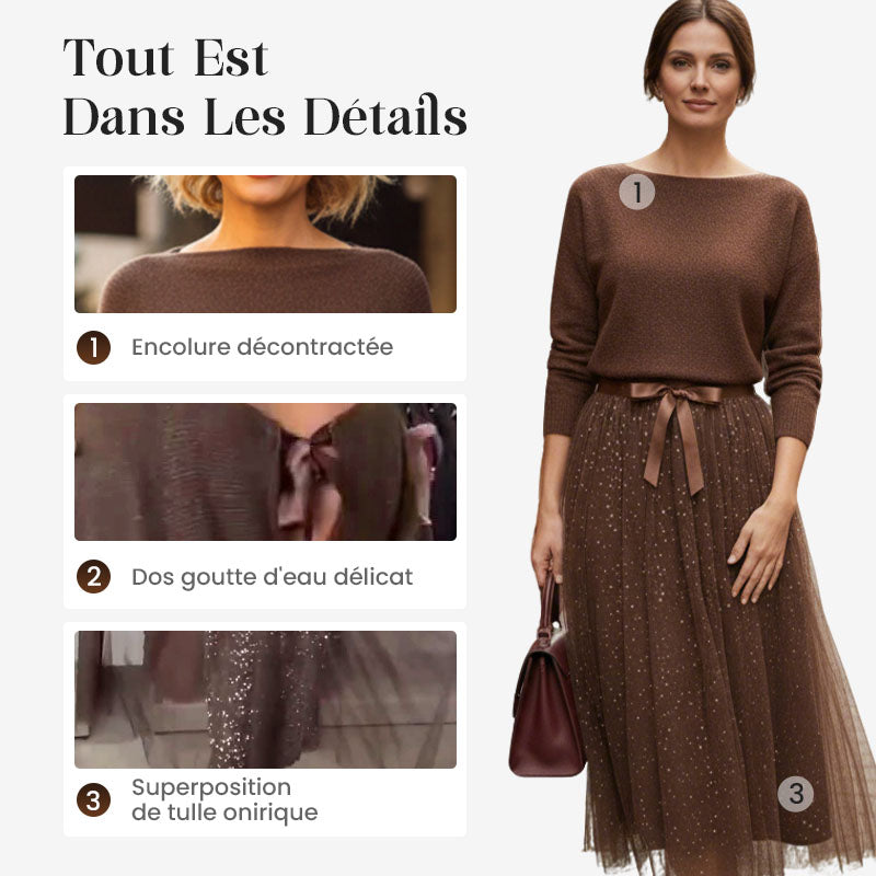 👗 Set 2 piese pentru femei: top din tricot și rochie din tricot-6