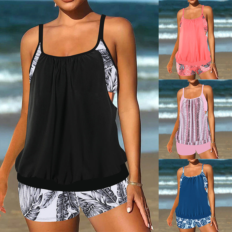 ❤️Set de două piese pentru femei: bluză tip tankini și pantaloni scurți-2