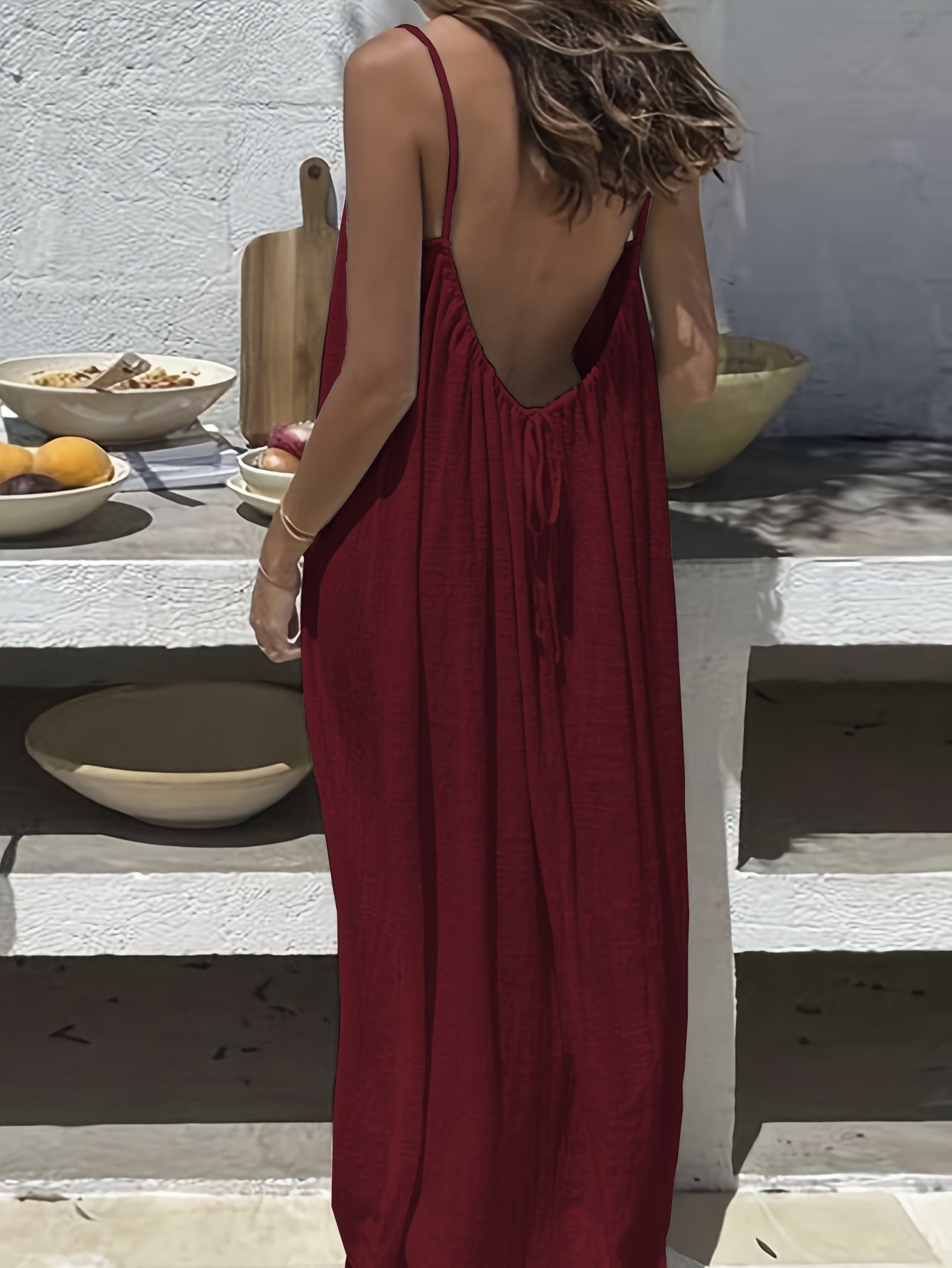 ✨Rochie simplă, fără mâneci, cu spate decupat, pentru femei💕-23