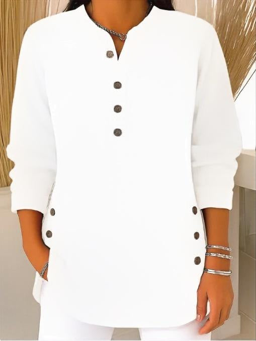 🎉 Bluză Henley din catifea pentru femei – elegantă, moale și versatilă 🧥📦-14
