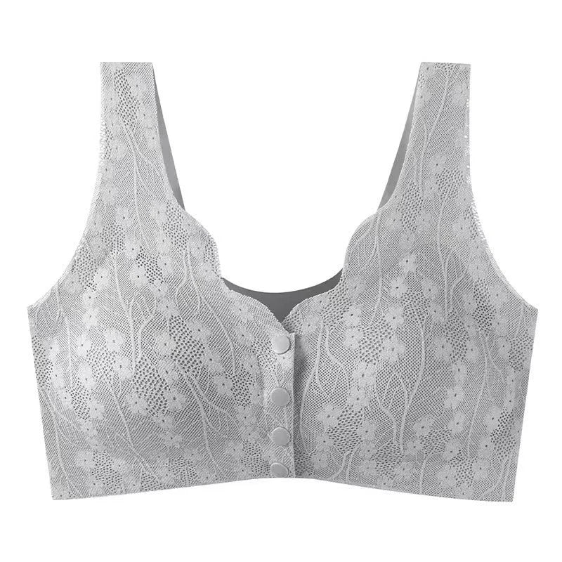 Sutien sexy, respirabil și confortabil cu nasturi de dantelă în dimensiuni mari-13