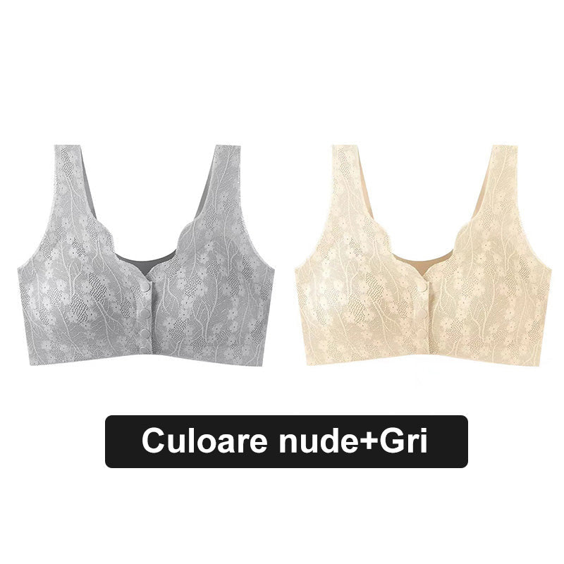 Sutien sexy, respirabil și confortabil cu nasturi de dantelă în dimensiuni mari-20