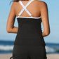 🏝️SET TANKINI DIN DOUĂ PIESE CU INSERȚIE PE BURTĂ