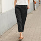 🌷【S-5XL】🥰Pantaloni largi din bumbac și in pentru femei în mărimi mari💖-2
