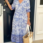 【M-5XL】🌺Rochie imprimată cu decolteu în V, elegantă și stilată-3