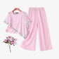 ✨Set elegant din 2 piese pentru femei: Top cu paiete și pantaloni cu talie largă