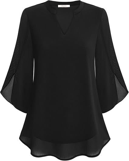 💖2026👚 Elegantă Cămașă din Șifon cu Decolteu în V - Stil Rafinată pentru Orice Ocazie!-6
