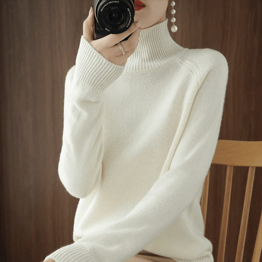 💖Women's Solid Turtleneck Knit Sweater