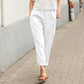 🌷【S-5XL】🥰Pantaloni largi din bumbac și in pentru femei în mărimi mari💖-7