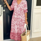 【M-5XL】🌺Rochie imprimată cu decolteu în V, elegantă și stilată-6