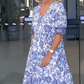 【M-5XL】🌺Rochie imprimată cu decolteu în V, elegantă și stilată-8