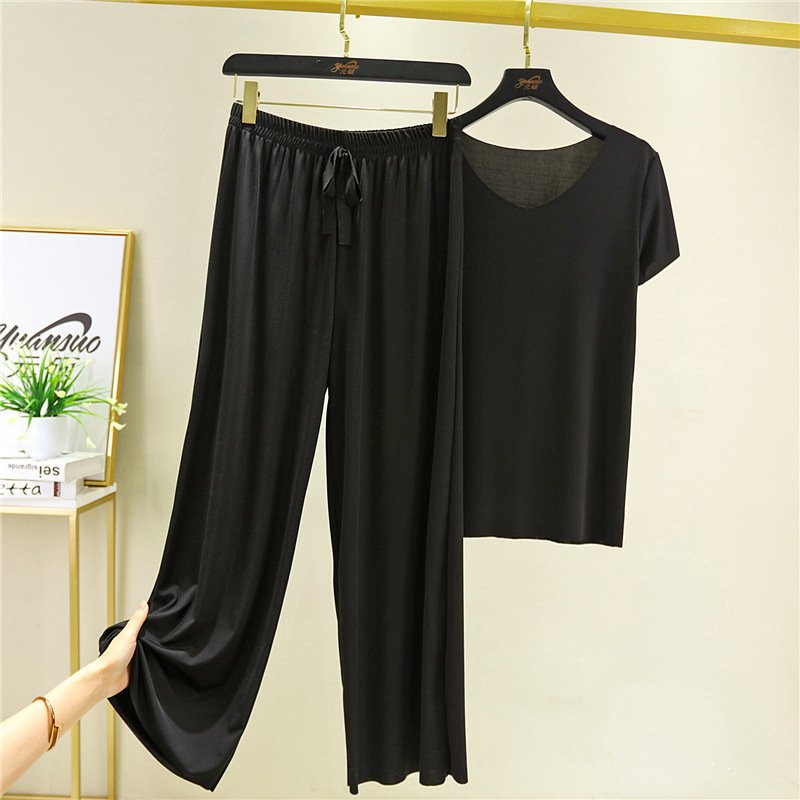 Set de pijama din mătase de gheață moale și confortabilă-8