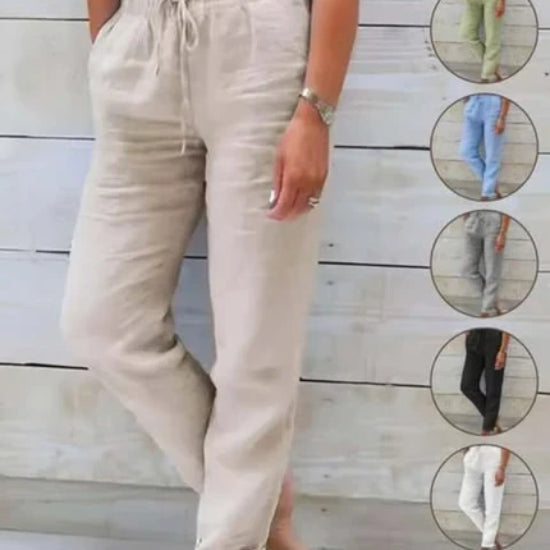 ⏰Pantaloni largi pentru femei din bumbac și in-1