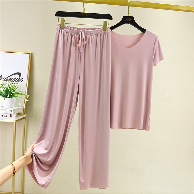 Set de pijama din mătase de gheață moale și confortabilă-6