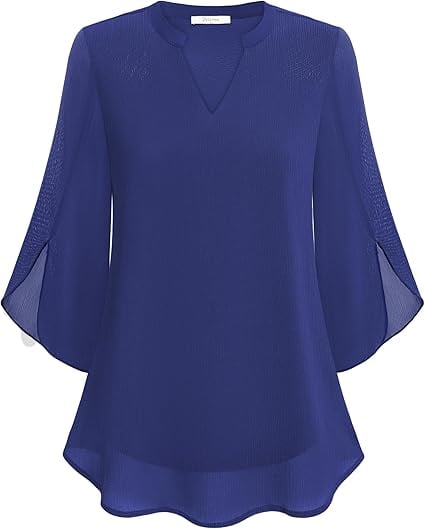 💖2026👚 Elegantă Cămașă din Șifon cu Decolteu în V - Stil Rafinată pentru Orice Ocazie!-12