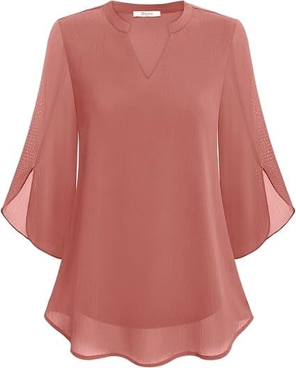 💖2026👚 Elegantă Cămașă din Șifon cu Decolteu în V - Stil Rafinată pentru Orice Ocazie!-10