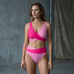 Costum de baie bikini în două piese, cu blocuri de culoare și dungi-2
