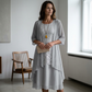 Set de rochie de gală până la genunchi și cardigan pentru femei-1