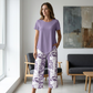 😍 Set de două piese pentru femei: bluză asimetrică și pantaloni trei sferturi-3
