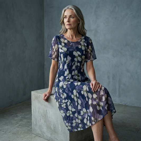 Rochie din șifon cu imprimeu floral