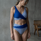 Costum de baie bikini în două piese, cu blocuri de culoare și dungi-4