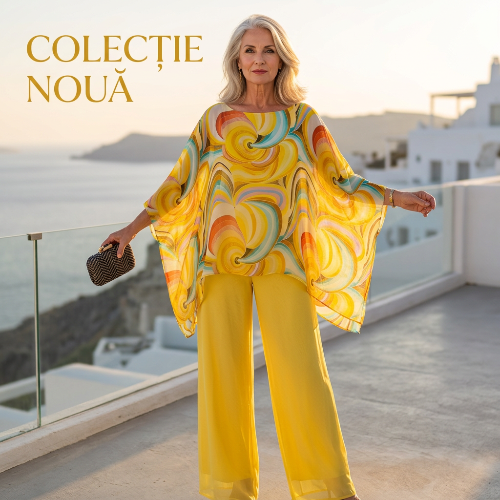 💞Set colorat de vară pentru femei din sifon colorat din 2 piese-1