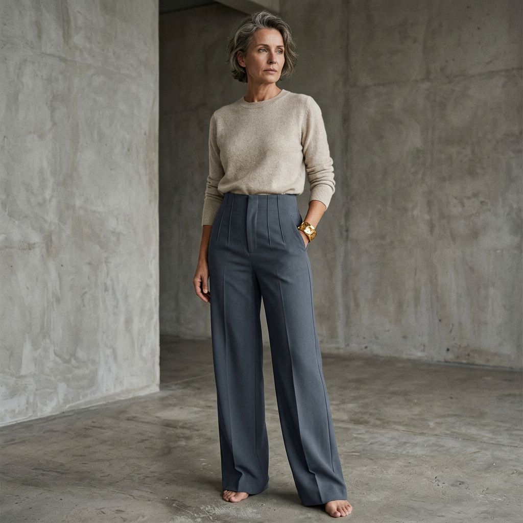 Pantaloni largi la modă pentru femei-1