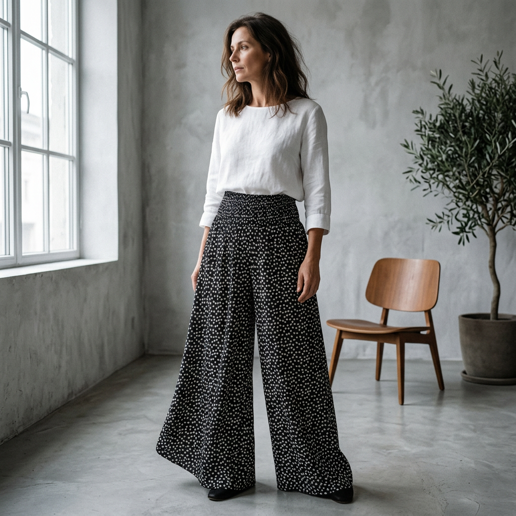 😍Pantaloni largi, cu talie înaltă, pentru femei – subțiază silueta, sunt comozi și eleganți🌠️-1