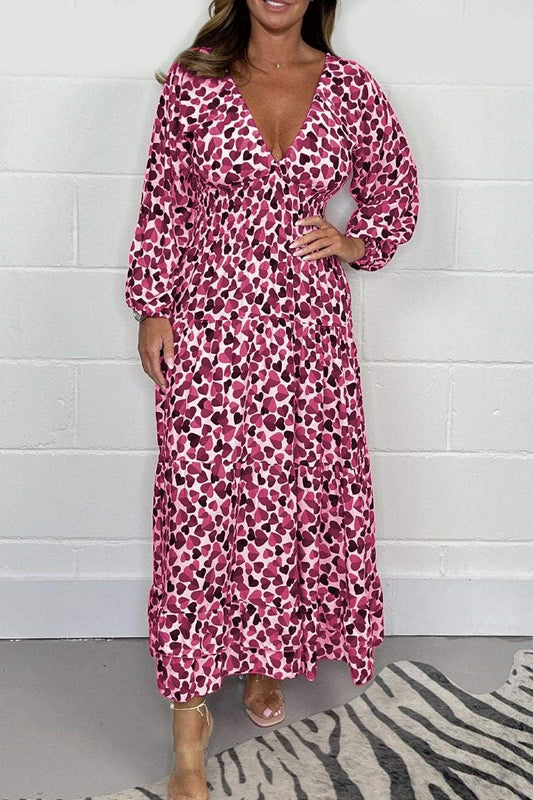 💕【S4XL】Rochie sexy cu decolteu adânc plonjat pentru femei imprimate💃