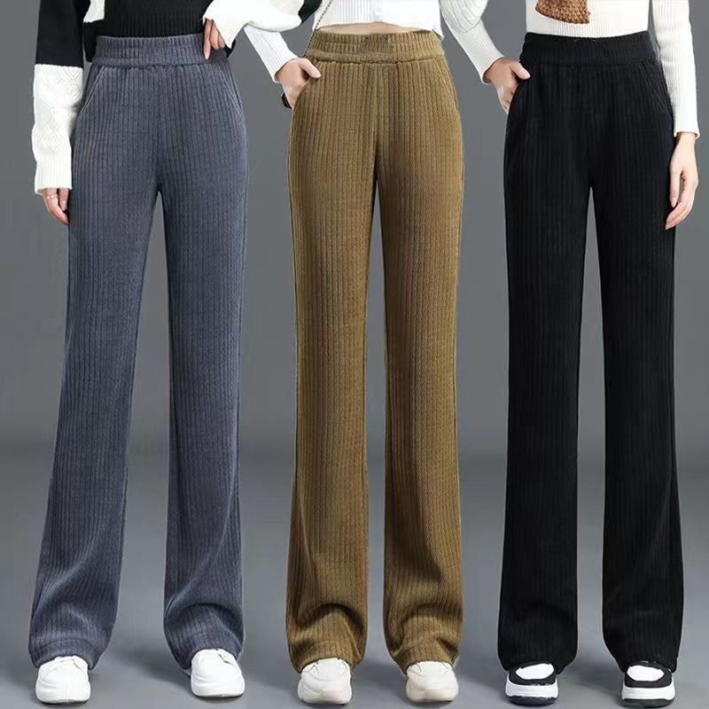 Femei Versatile Simple Stretch Elastic talie vrac largi pantaloni picior-1