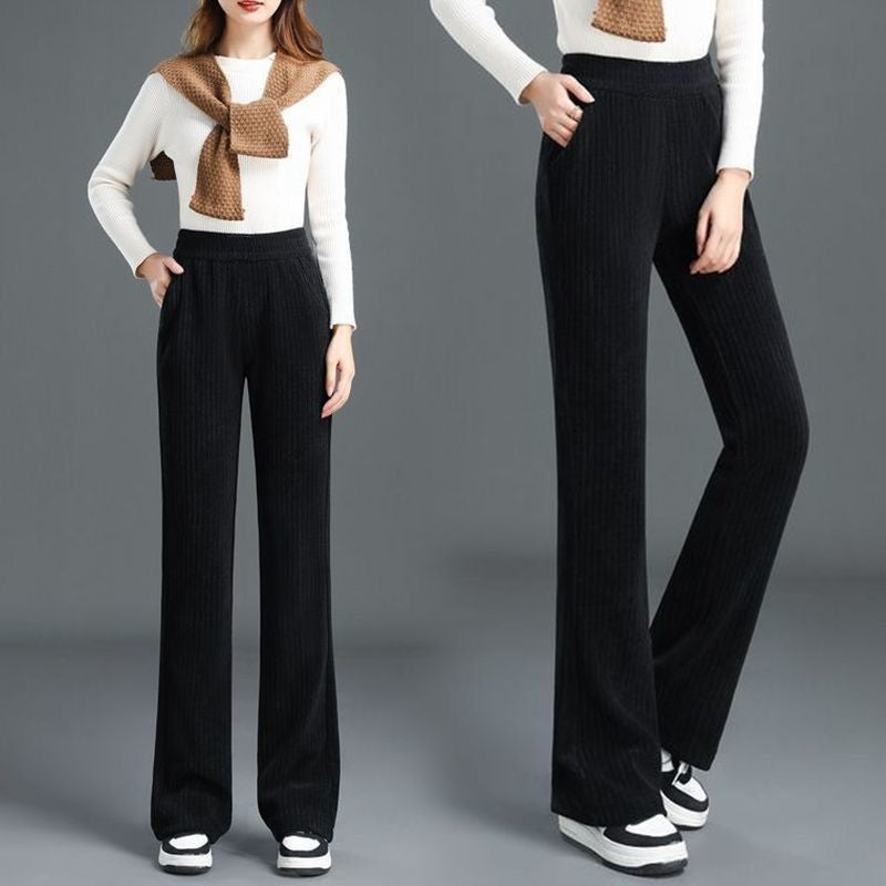 Femei Versatile Simple Stretch Elastic talie vrac largi pantaloni picior-2