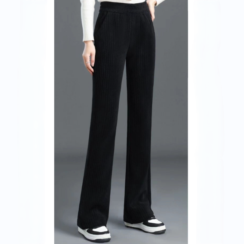 Femei Versatile Simple Stretch Elastic talie vrac largi pantaloni picior-5
