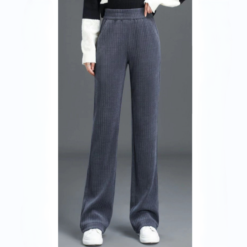 Femei Versatile Simple Stretch Elastic talie vrac largi pantaloni picior-3