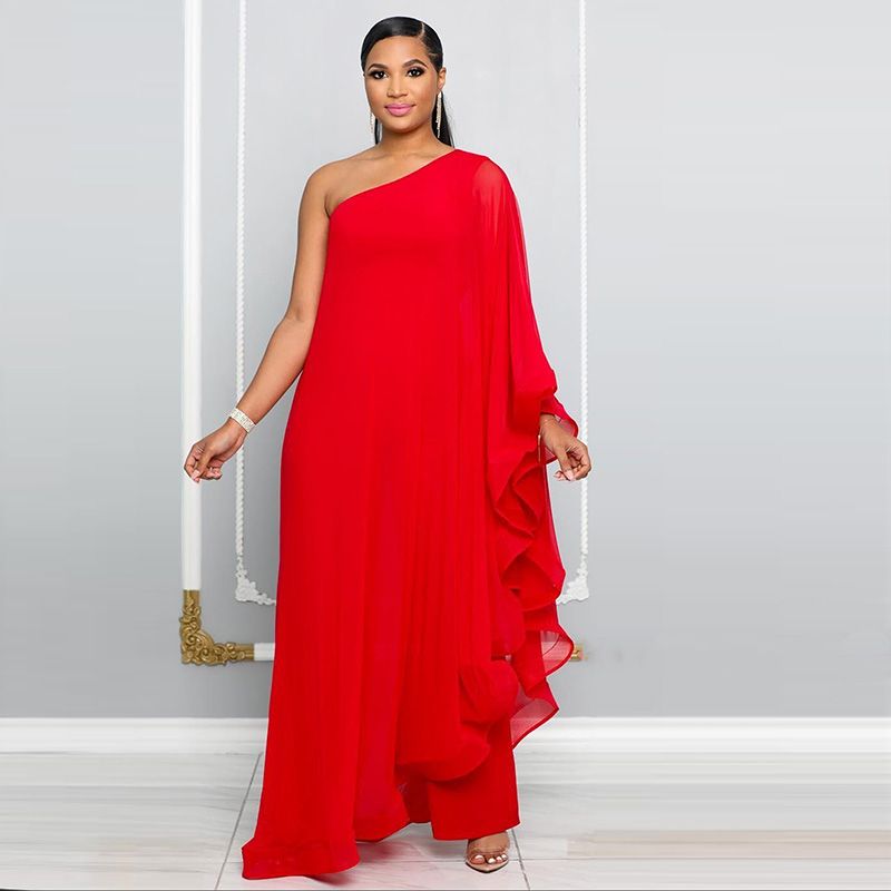 💟Rochie casual și elegantă cu un singur umăr cu patchwork✨✨-2